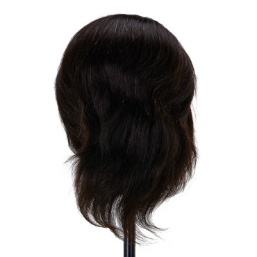 Gabbiano WZ3 Friseur-Übungskopf Naturhaar Farbe 1, Länge 20 cm — Rückansicht
