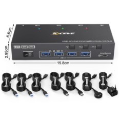 Přepínač KVM Y YOUTINGHDAV KC-KVM302AS HDMI, 2 Výstavní monitory