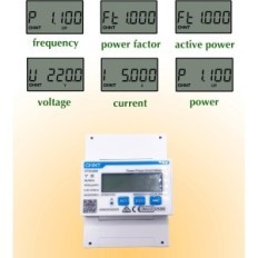 Elektrimeeter Kolmefaasiline Chint 3x220-380V Praegune tarbimisloendur LCD-ekraaniga