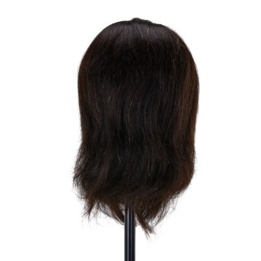 Testa di addestramento Gabbiano WZ4 con barba, capelli naturali, colore 1, lunghezza 20 cm + 21 cm — vista posteriore