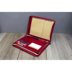 Coque en cuir pour nœud A5 Notebook Rouge Elegant Notebook sur un cahier avec poches et fermoir