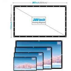 Οθόνη προβολής Vercorkin, 300 ίντσες, λευκό, που χρησιμοποιείται