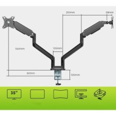 Uchwyt na monitor IMtKotW RZ-60-2, na 2 monitory, 17-35 cali, Używany