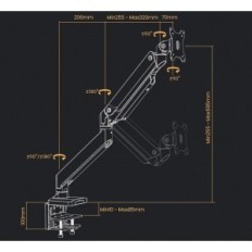 Maniglia per la scrivania sul monitor PUTOSEN GSMT-231-W, 17-49 POLLICI, BIANCO