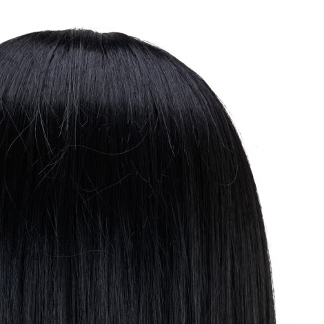 Gabbiano WZ4 oefenhoofd met baard, synthetisch haar, kleur 1, lengte 8"+6" — detail kop