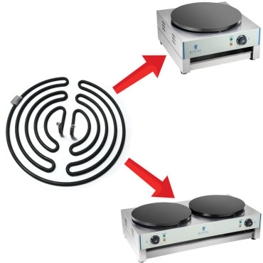 Crêpe 40 cm šildytuvas Royal Catering 3000W 230V