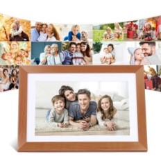 Digital Eyegle Frame, WiFi, 10,1 tommer, USB, lysebrun, skærmfejl, brugt