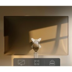 Desktrontronische standaard voor één monitor, VESA 75/100 mm, wit