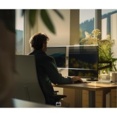 DESKTRONIC stand for one monitor, VESA 75/100 mm, white