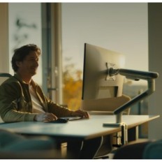 Desktronic Ständer für einen Monitor, VESA 75/100 mm, weiß