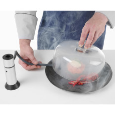 Cloche en verre pour fumer des plats sur assiette - HENDI 199978