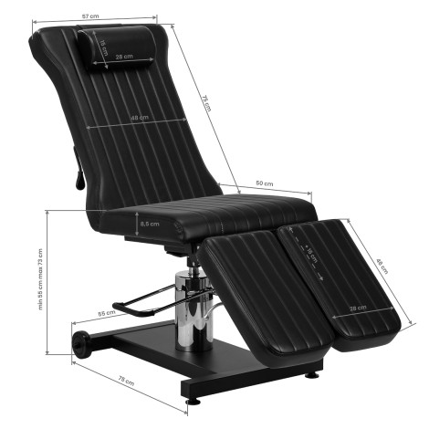Fauteuil de tatouage Pro Ink 611 noir