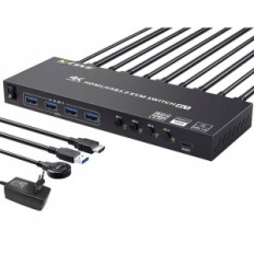Controlador KVM YouningHDAV KVM401A, 4 portas HDMI, 4K 60 Hz, Exposição