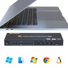 KVM YOITINGHDAV KVM401A kontroler, 4 HDMI priključka, 4K 60 Hz, izložba