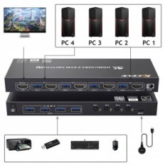 KVM YouTinghdav KVM401A kontroller, 4 HDMI-porti, 4K 60 Hz, näitus