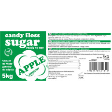 Krāsains aromatizēts cukurs zaļo cukuru ar ābolu garšu 5kg