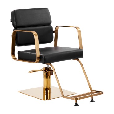 Fauteuil de coiffure Gabbiano Porto-GM noir — vue latérale