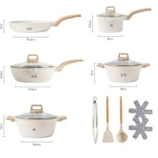 Un ensemble de pots et de vitres, granit blanc, 14 morceaux