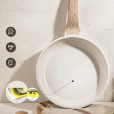 A set of pots and panes, white granite, 14 pieces