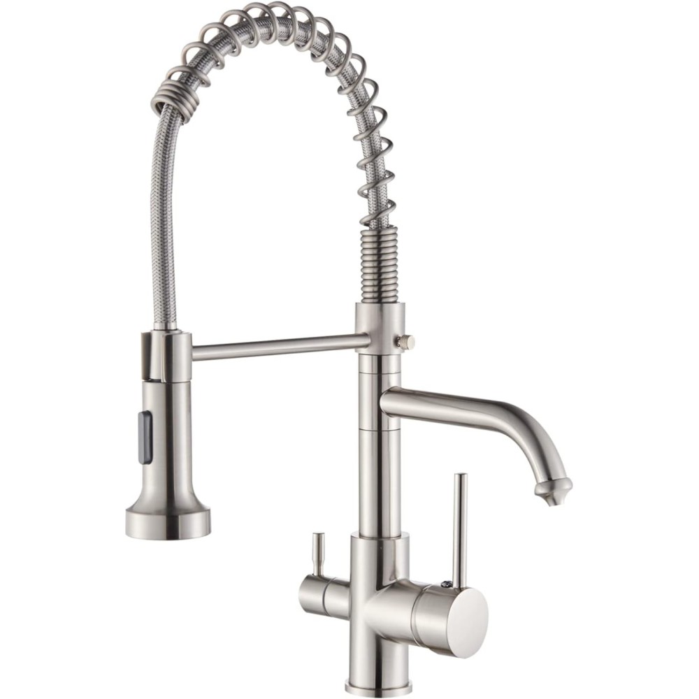 TVTiuo Kitchen Battery Nickel Brushed Stylish Faucet with Rotating Kitchen Sink