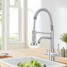TVTIUO Cuisine Batterie Nickel Robinet élégant brossé avec lavabo de cuisine tournante