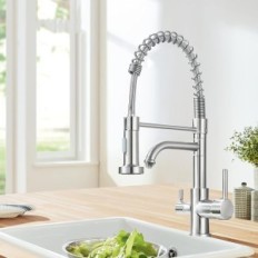 TVTIUO Cuisine Batterie Nickel Robinet élégant brossé avec lavabo de cuisine tournante