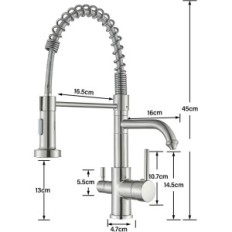 TVTiuo Kitchen Battery Nickel Brushed Stylish Faucet with Rotating Kitchen Sink