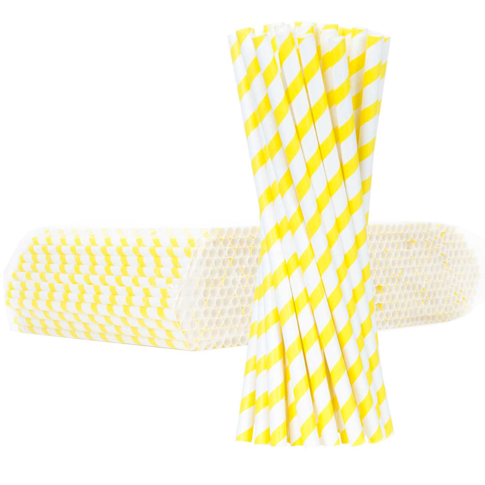 Bio Papel ecológico palha palha grub 8 / 205mm - branco e amarelo 500pcs.