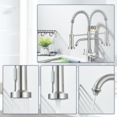 TVTiuo Küchenbatterie Nickel gebürstet stilvoller Wasserhahn mit rotierender Küche