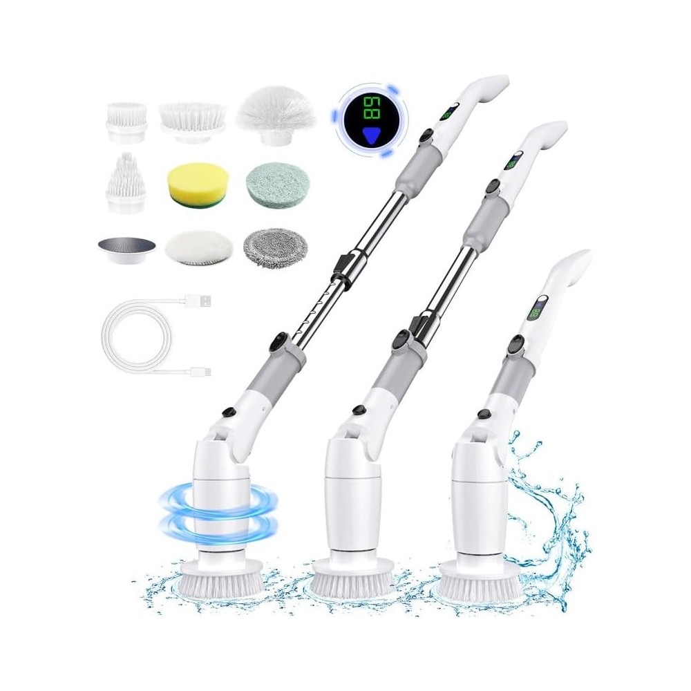 Bubbacare-Reinigungsbürste, 2000 mAh, 550 U / min, 8 entfernbare Kappen