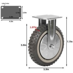 Rotación de caucho de goma de goma 200 mm con freno, lable 1000 kg