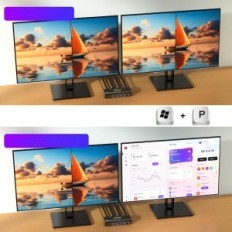 Byt KVM YOUTINGHDAV KVM302DP, 2 bildskärmar, 3 datorer, USB