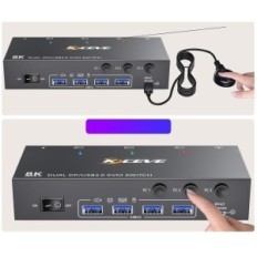 Cambie KVM YouTingHDAV KVM302DP, 2 monitores, 3 computadoras, USB