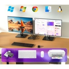 Bytt KVM YouTinghdav KVM302DP, 2 skjermer, 3 datamaskiner, USB