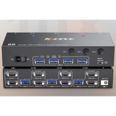 Switch KVM YOUTINGHDAV KVM302DP, 2 monitory, 3 počítače, USB