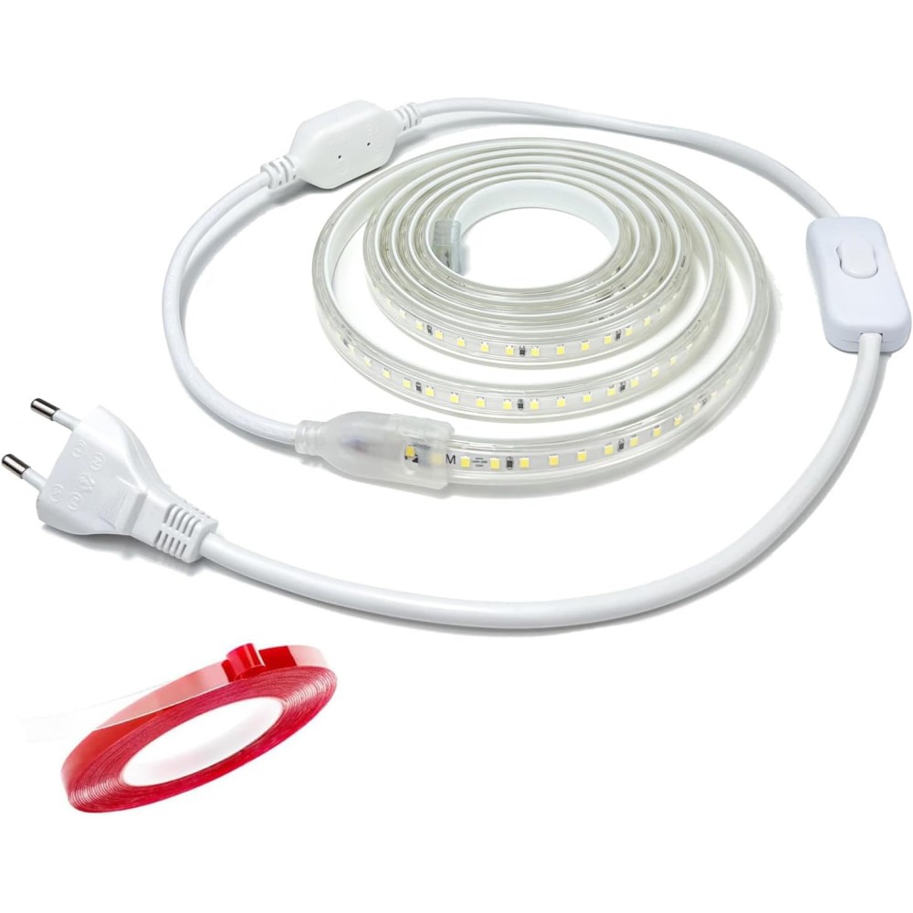 LED 3000 K Biela 20 m Vodotesná svetelná páska Q.Laomi IP65 pre záhradné osvetlenie terasy a interiérov
