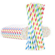 BIO ecological paper straws Paper Straws 6 / 205mm - Mix 500pcs.