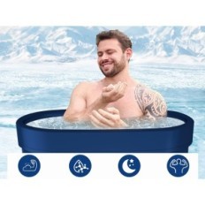 B & Y Folding Bathtub for Cold Therapy, Oval, 100x65x65cm, Pomegranate