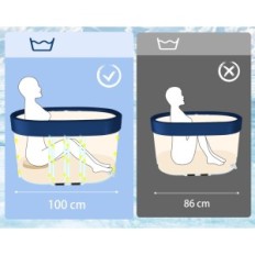 B & Y Folding Bathtub for kald terapi, Oval, 100x65x65cm, granateple