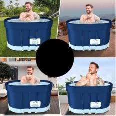 B & Y Folding Bathtub för kallterapi, oval, 100x65x65cm, granatäpple