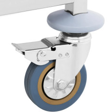 Chariot de serveur à 2 étagères en acier inoxydable.