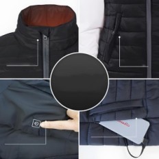 Kvinners Vest oppvarmet Conqueco, 10000 mAh, svart, størrelse l