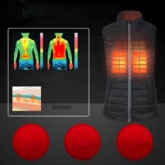 Women's vest Heated Conqueco, 10000 mAh, black, size L