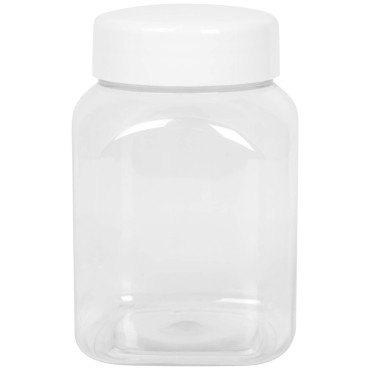 Kvadrburk med lockgänga 63/485 transparent 500ml