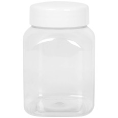 Vierkante pot met deksel draad 63/485 transparant 500ml