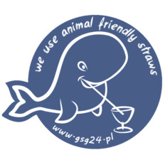 Sticker for door for premises Paper straws Use Animal Friendly Stravs 12x10cm