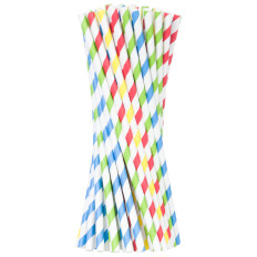 BIO Ecological Paper Straws Paper Straws 6 / 205mm - Mix 24pcs.