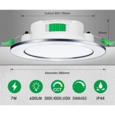 ALUSSO LED spot 230V, 7W, króm, meleg / semleges / fehér fény