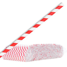 Paper sticks for Sugar Wood 6 / 270mm - white-and-red 500pcs.