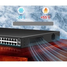 Yuanley 48-Port Switch Gigabit Poe, 400W metal, med SFP Uplink 1000Mbps